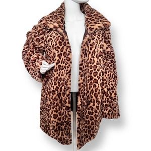 Dennis Basso Leopard Reversible Faux Fur Jacket Size Small NWOT